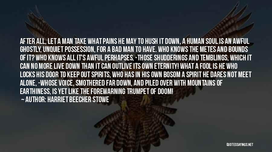 Harriet Beecher Stowe Quotes: After All, Let A Man Take What Pains He May To Hush It Down, A Human Soul Is An Awful