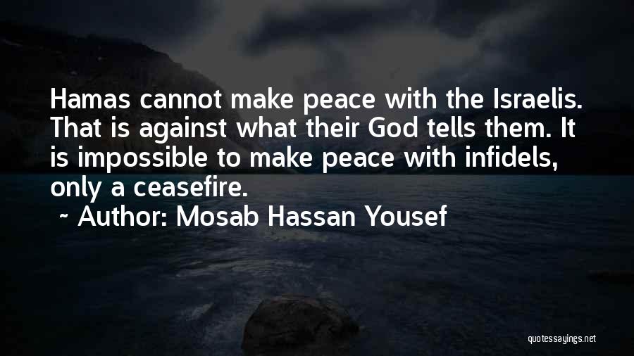 Mosab Hassan Yousef Quotes: Hamas Cannot Make Peace With The Israelis. That Is Against What Their God Tells Them. It Is Impossible To Make