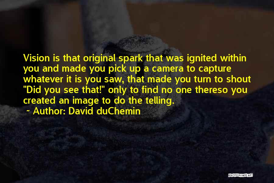 David DuChemin Quotes: Vision Is That Original Spark That Was Ignited Within You And Made You Pick Up A Camera To Capture Whatever