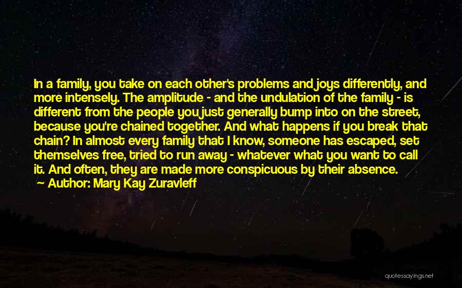 Mary Kay Zuravleff Quotes: In A Family, You Take On Each Other's Problems And Joys Differently, And More Intensely. The Amplitude - And The