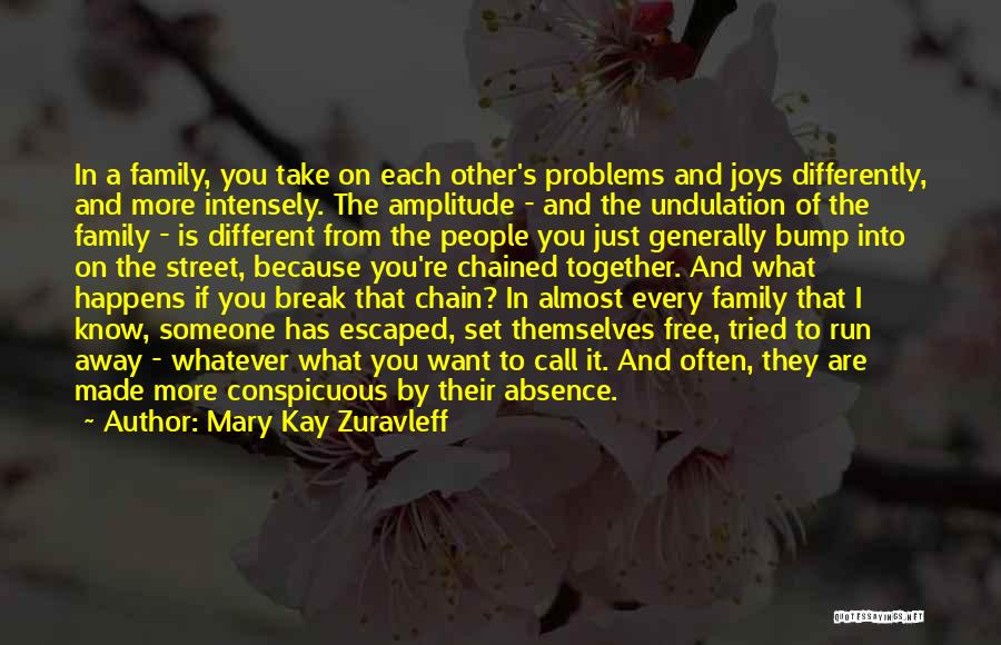 Mary Kay Zuravleff Quotes: In A Family, You Take On Each Other's Problems And Joys Differently, And More Intensely. The Amplitude - And The