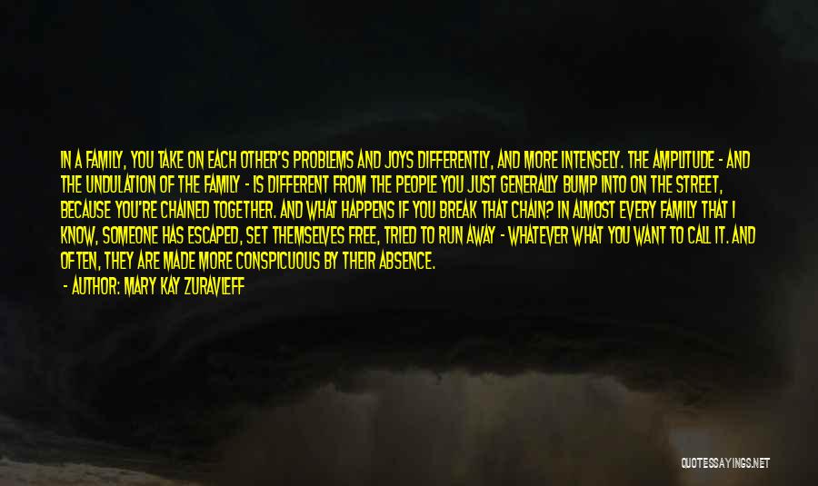 Mary Kay Zuravleff Quotes: In A Family, You Take On Each Other's Problems And Joys Differently, And More Intensely. The Amplitude - And The