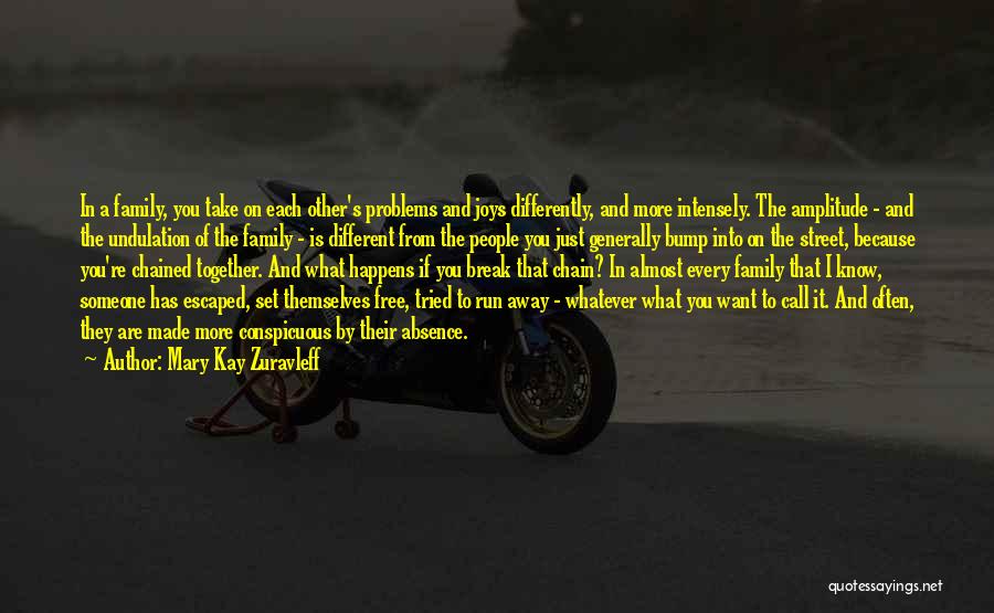 Mary Kay Zuravleff Quotes: In A Family, You Take On Each Other's Problems And Joys Differently, And More Intensely. The Amplitude - And The