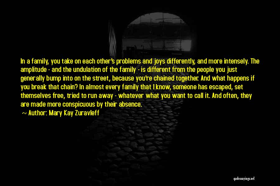 Mary Kay Zuravleff Quotes: In A Family, You Take On Each Other's Problems And Joys Differently, And More Intensely. The Amplitude - And The