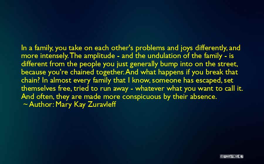 Mary Kay Zuravleff Quotes: In A Family, You Take On Each Other's Problems And Joys Differently, And More Intensely. The Amplitude - And The