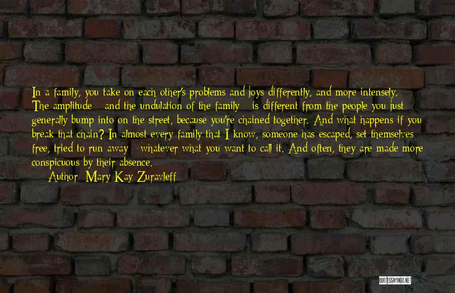 Mary Kay Zuravleff Quotes: In A Family, You Take On Each Other's Problems And Joys Differently, And More Intensely. The Amplitude - And The