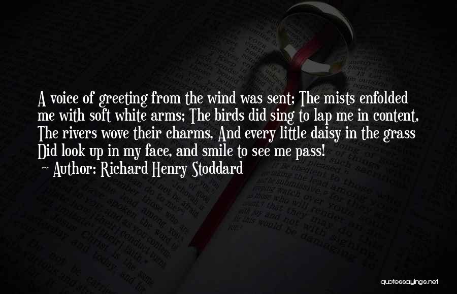 Richard Henry Stoddard Quotes: A Voice Of Greeting From The Wind Was Sent; The Mists Enfolded Me With Soft White Arms; The Birds Did