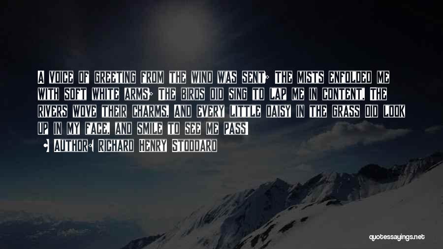 Richard Henry Stoddard Quotes: A Voice Of Greeting From The Wind Was Sent; The Mists Enfolded Me With Soft White Arms; The Birds Did