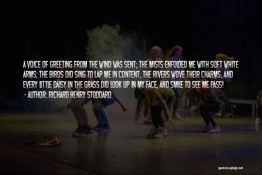 Richard Henry Stoddard Quotes: A Voice Of Greeting From The Wind Was Sent; The Mists Enfolded Me With Soft White Arms; The Birds Did