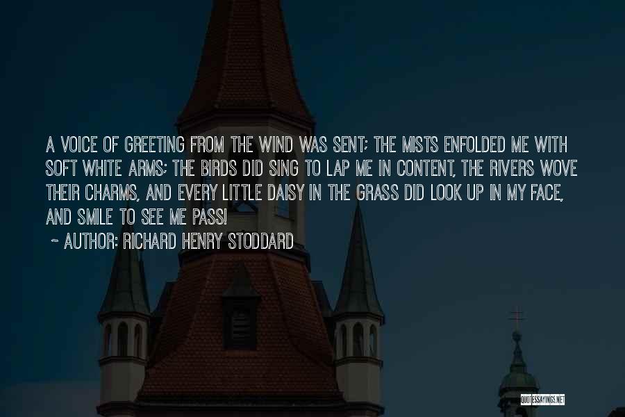 Richard Henry Stoddard Quotes: A Voice Of Greeting From The Wind Was Sent; The Mists Enfolded Me With Soft White Arms; The Birds Did