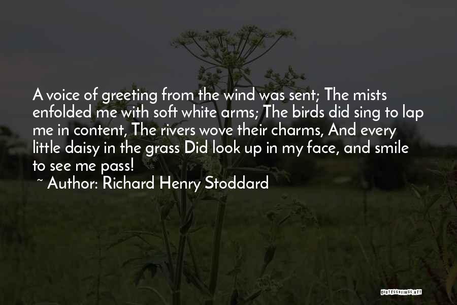 Richard Henry Stoddard Quotes: A Voice Of Greeting From The Wind Was Sent; The Mists Enfolded Me With Soft White Arms; The Birds Did