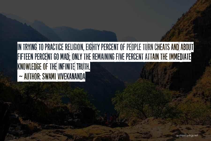 Swami Vivekananda Quotes: In Trying To Practice Religion, Eighty Percent Of People Turn Cheats And About Fifteen Percent Go Mad; Only The Remaining