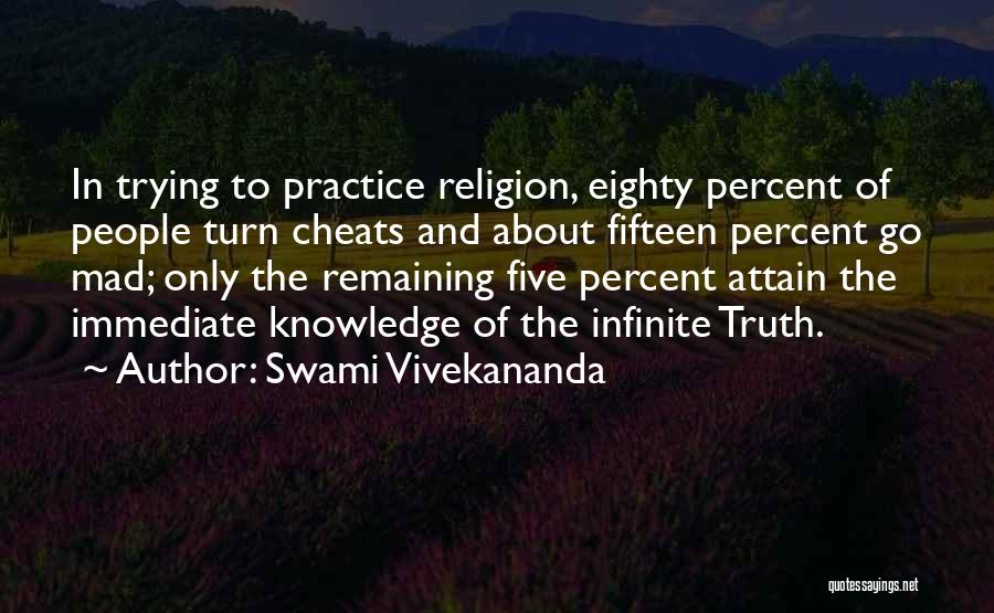 Swami Vivekananda Quotes: In Trying To Practice Religion, Eighty Percent Of People Turn Cheats And About Fifteen Percent Go Mad; Only The Remaining