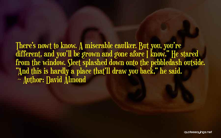 David Almond Quotes: There's Nowt To Know. A Miserable Caulker. But You, You're Different, And You'll Be Grown And Gone Afore I Know.