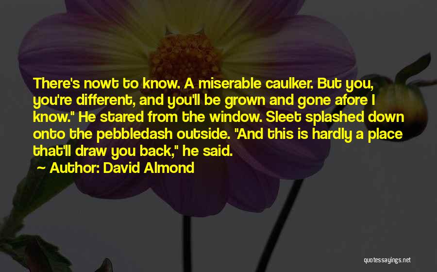 David Almond Quotes: There's Nowt To Know. A Miserable Caulker. But You, You're Different, And You'll Be Grown And Gone Afore I Know.