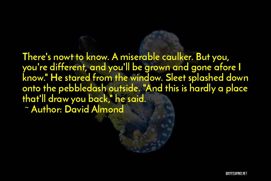 David Almond Quotes: There's Nowt To Know. A Miserable Caulker. But You, You're Different, And You'll Be Grown And Gone Afore I Know.