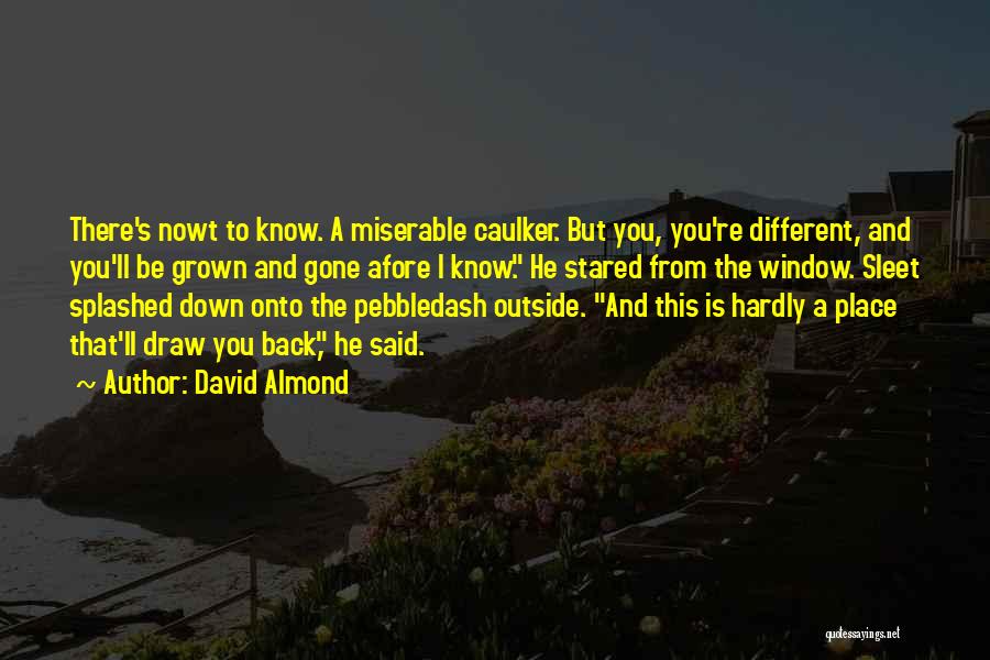 David Almond Quotes: There's Nowt To Know. A Miserable Caulker. But You, You're Different, And You'll Be Grown And Gone Afore I Know.