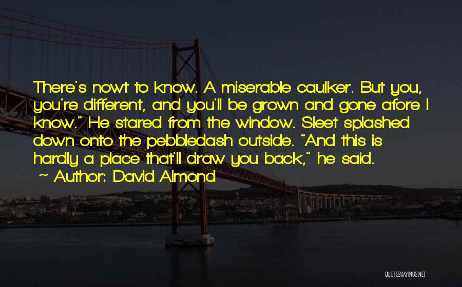 David Almond Quotes: There's Nowt To Know. A Miserable Caulker. But You, You're Different, And You'll Be Grown And Gone Afore I Know.