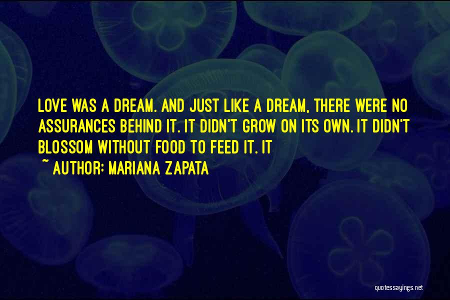 Mariana Zapata Quotes: Love Was A Dream. And Just Like A Dream, There Were No Assurances Behind It. It Didn't Grow On Its