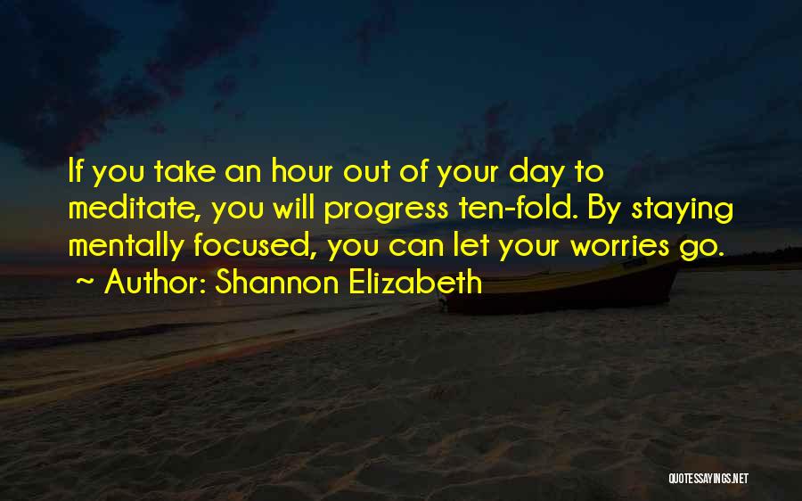 Shannon Elizabeth Quotes: If You Take An Hour Out Of Your Day To Meditate, You Will Progress Ten-fold. By Staying Mentally Focused, You