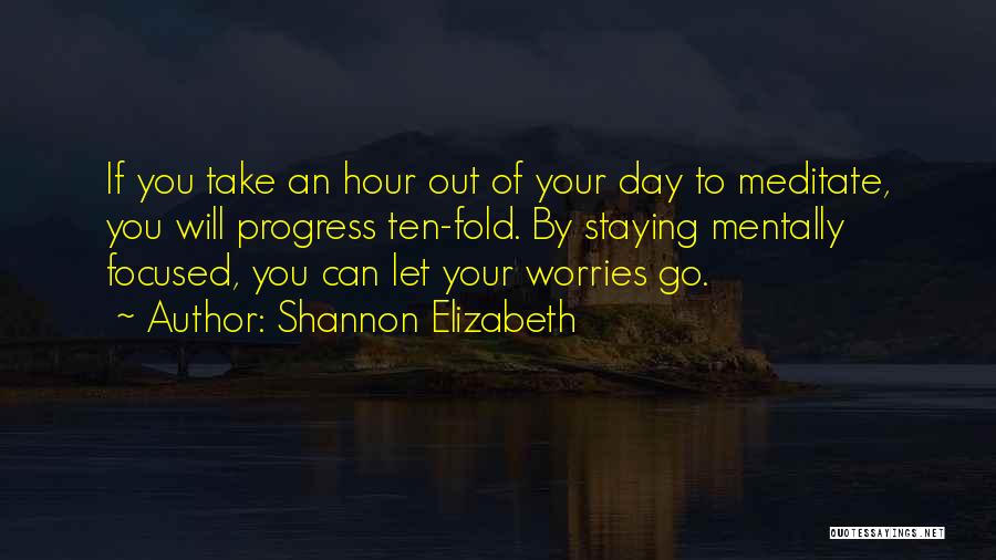 Shannon Elizabeth Quotes: If You Take An Hour Out Of Your Day To Meditate, You Will Progress Ten-fold. By Staying Mentally Focused, You