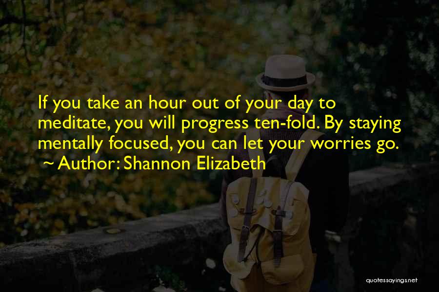 Shannon Elizabeth Quotes: If You Take An Hour Out Of Your Day To Meditate, You Will Progress Ten-fold. By Staying Mentally Focused, You