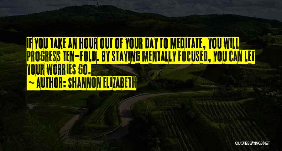 Shannon Elizabeth Quotes: If You Take An Hour Out Of Your Day To Meditate, You Will Progress Ten-fold. By Staying Mentally Focused, You