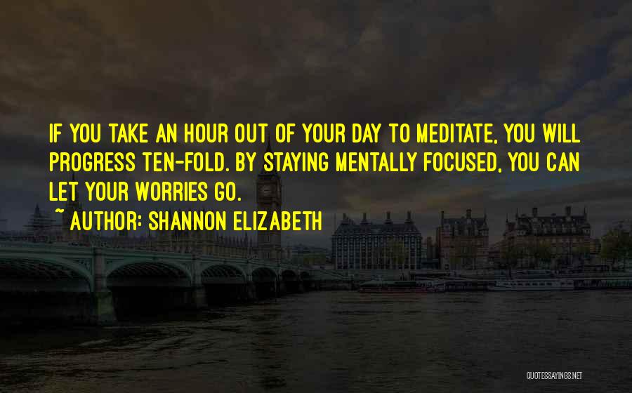 Shannon Elizabeth Quotes: If You Take An Hour Out Of Your Day To Meditate, You Will Progress Ten-fold. By Staying Mentally Focused, You