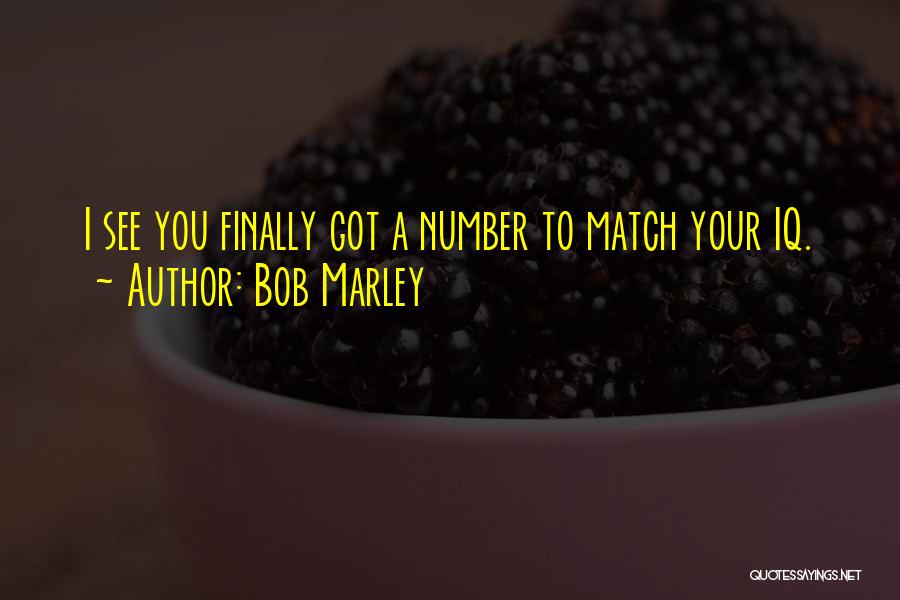 Bob Marley Quotes: I See You Finally Got A Number To Match Your Iq.