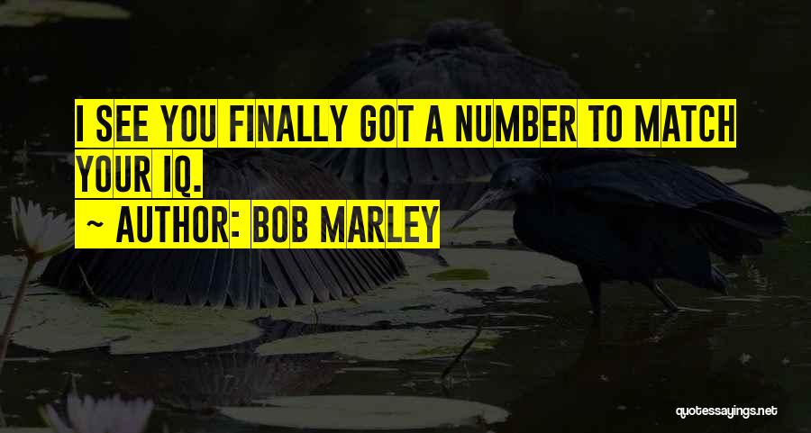 Bob Marley Quotes: I See You Finally Got A Number To Match Your Iq.