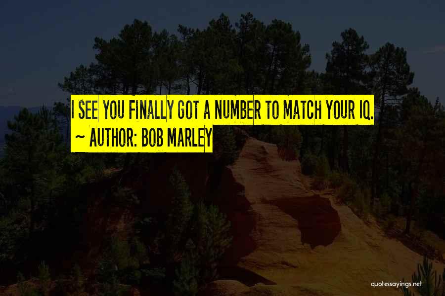 Bob Marley Quotes: I See You Finally Got A Number To Match Your Iq.