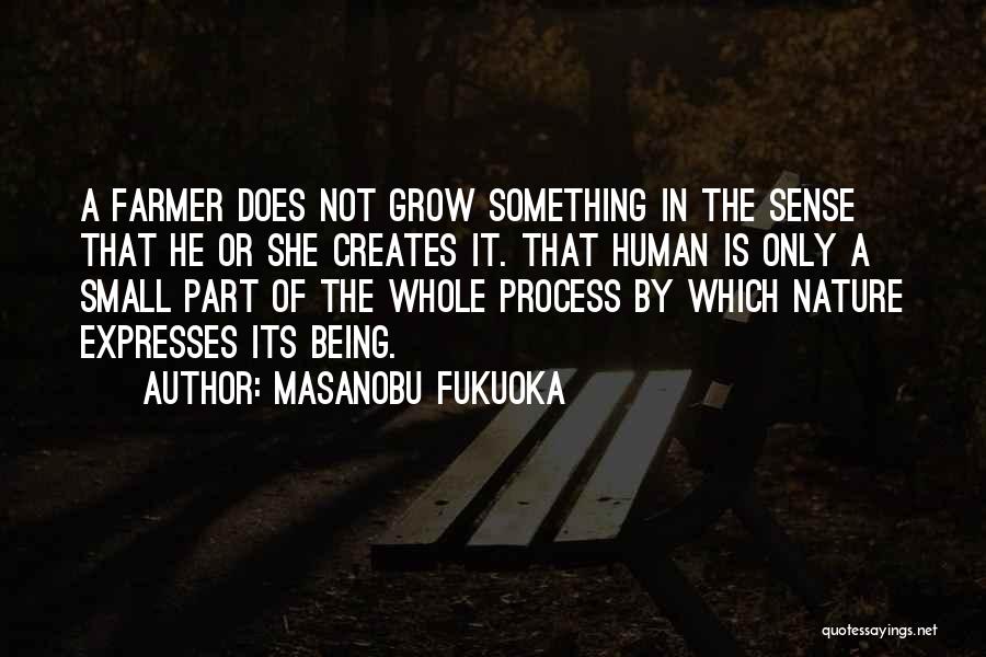 Masanobu Fukuoka Quotes: A Farmer Does Not Grow Something In The Sense That He Or She Creates It. That Human Is Only A