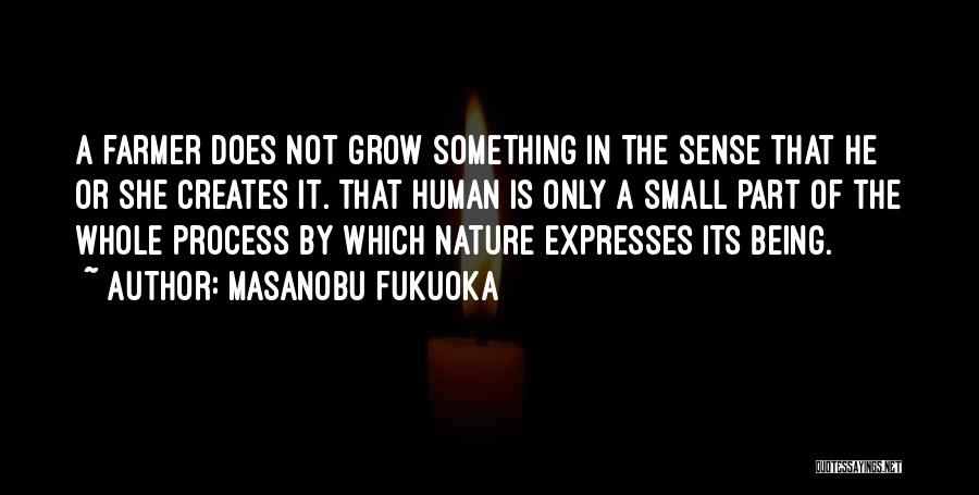 Masanobu Fukuoka Quotes: A Farmer Does Not Grow Something In The Sense That He Or She Creates It. That Human Is Only A