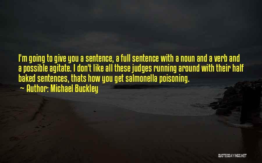 Michael Buckley Quotes: I'm Going To Give You A Sentence, A Full Sentence With A Noun And A Verb And A Possible Agitate.