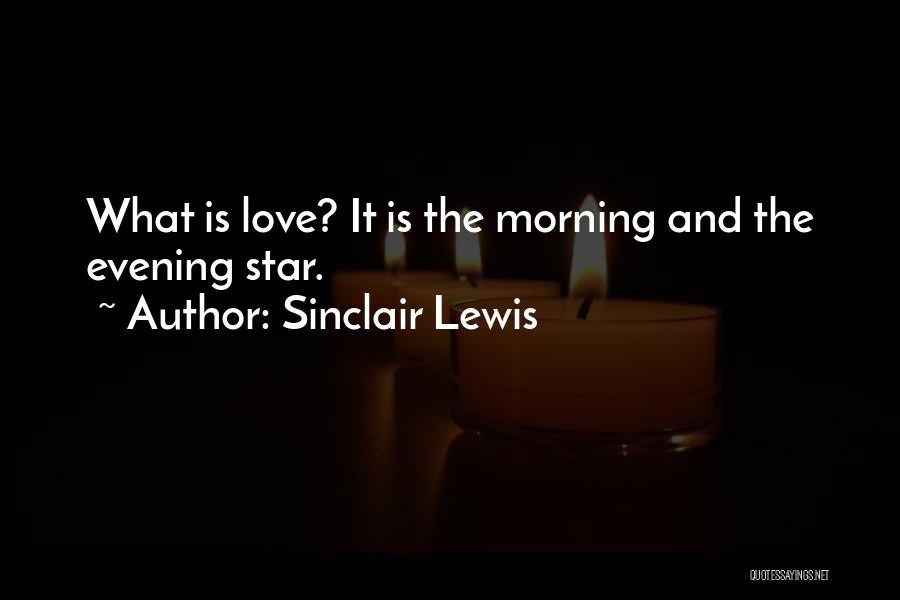 Sinclair Lewis Quotes: What Is Love? It Is The Morning And The Evening Star.