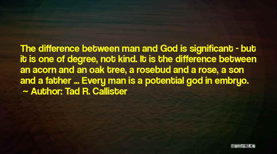 Tad R. Callister Quotes: The Difference Between Man And God Is Significant - But It Is One Of Degree, Not Kind. It Is The