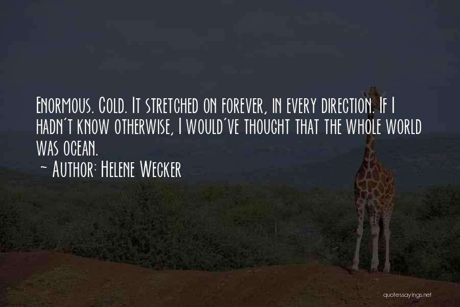 Helene Wecker Quotes: Enormous. Cold. It Stretched On Forever, In Every Direction. If I Hadn't Know Otherwise, I Would've Thought That The Whole