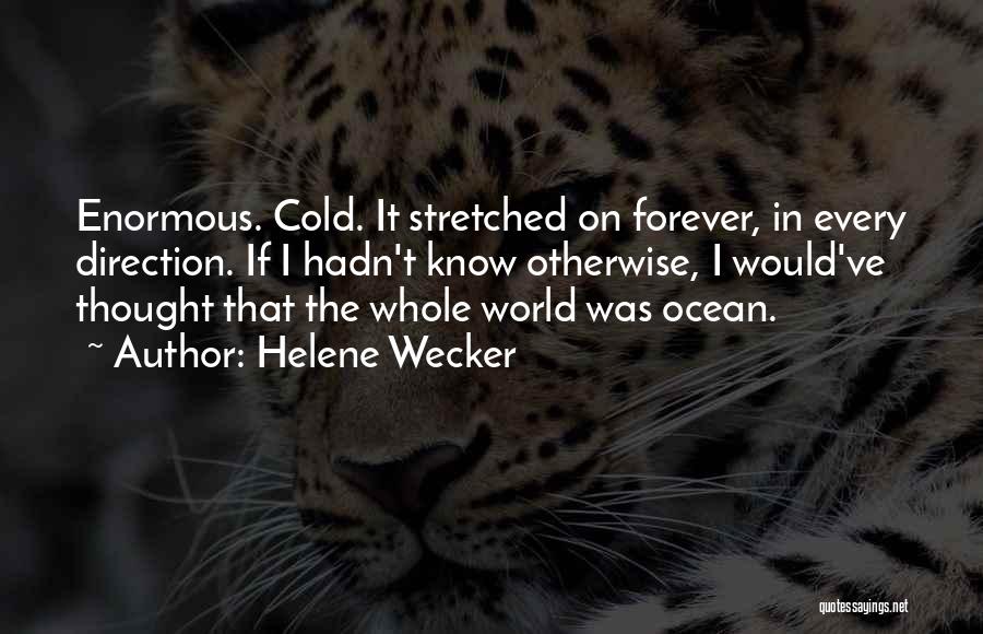 Helene Wecker Quotes: Enormous. Cold. It Stretched On Forever, In Every Direction. If I Hadn't Know Otherwise, I Would've Thought That The Whole