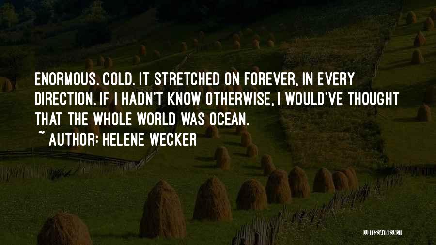 Helene Wecker Quotes: Enormous. Cold. It Stretched On Forever, In Every Direction. If I Hadn't Know Otherwise, I Would've Thought That The Whole