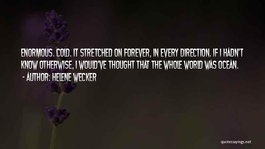 Helene Wecker Quotes: Enormous. Cold. It Stretched On Forever, In Every Direction. If I Hadn't Know Otherwise, I Would've Thought That The Whole