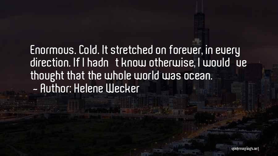 Helene Wecker Quotes: Enormous. Cold. It Stretched On Forever, In Every Direction. If I Hadn't Know Otherwise, I Would've Thought That The Whole