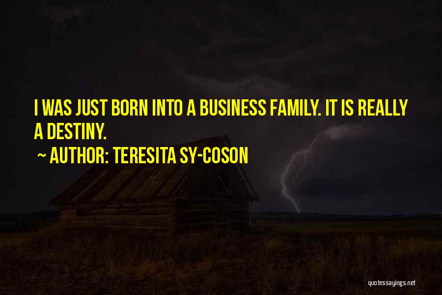 Teresita Sy-Coson Quotes: I Was Just Born Into A Business Family. It Is Really A Destiny.