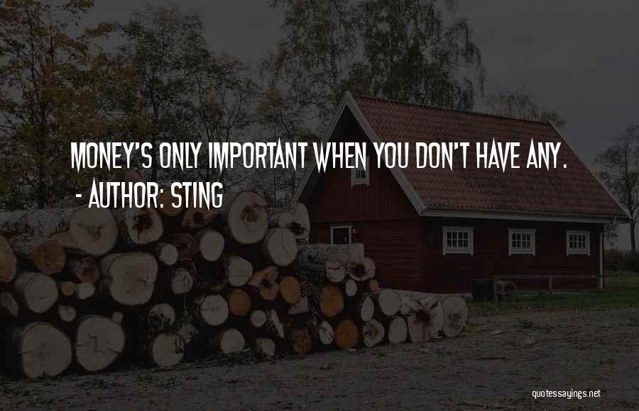 Sting Quotes: Money's Only Important When You Don't Have Any.