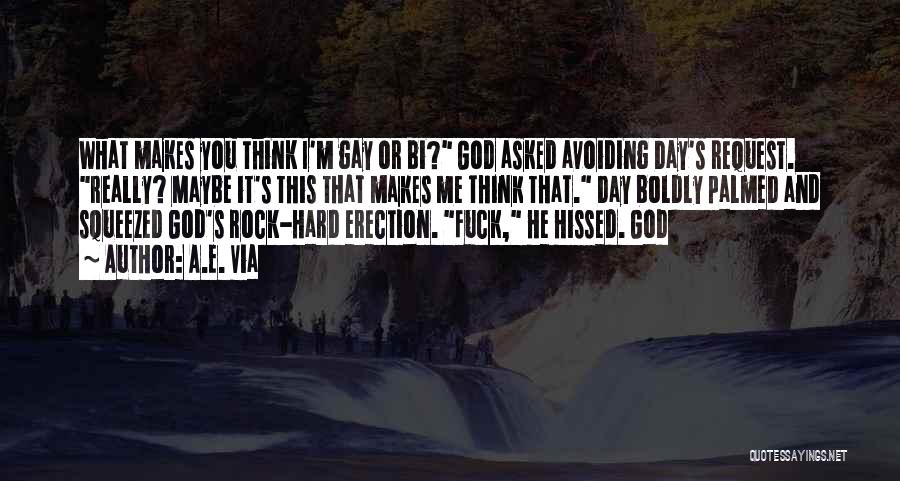 A.E. Via Quotes: What Makes You Think I'm Gay Or Bi? God Asked Avoiding Day's Request. Really? Maybe It's This That Makes Me