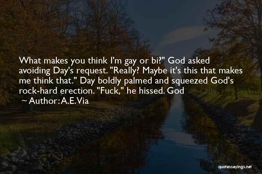 A.E. Via Quotes: What Makes You Think I'm Gay Or Bi? God Asked Avoiding Day's Request. Really? Maybe It's This That Makes Me