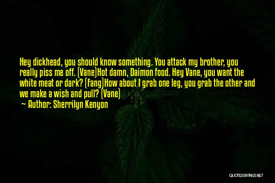 Sherrilyn Kenyon Quotes: Hey Dickhead, You Should Know Something. You Attack My Brother, You Really Piss Me Off. (vane)hot Damn, Daimon Food. Hey