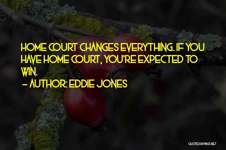 Eddie Jones Quotes: Home Court Changes Everything. If You Have Home Court, You're Expected To Win.