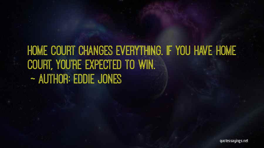 Eddie Jones Quotes: Home Court Changes Everything. If You Have Home Court, You're Expected To Win.