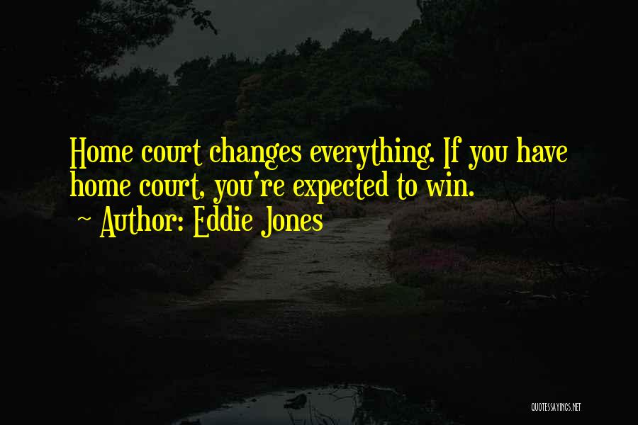 Eddie Jones Quotes: Home Court Changes Everything. If You Have Home Court, You're Expected To Win.