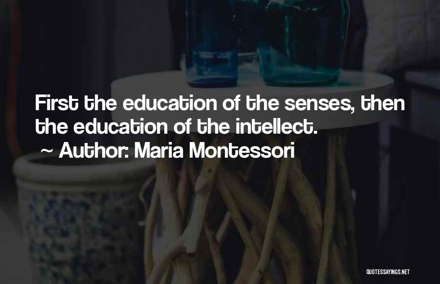 Maria Montessori Quotes: First The Education Of The Senses, Then The Education Of The Intellect.